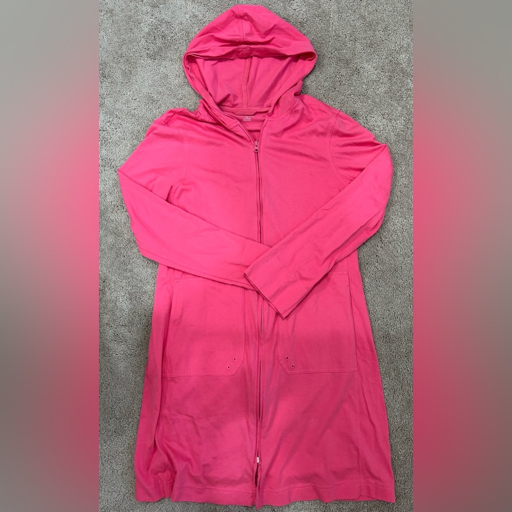 Lands End Pink Hooded Zip-Up Jacket